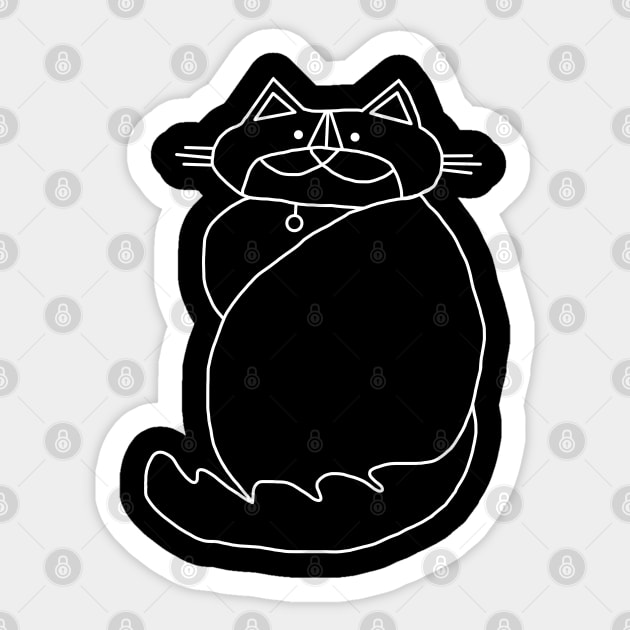 Kevin the Cat White Line Drawing Sticker by ellenhenryart